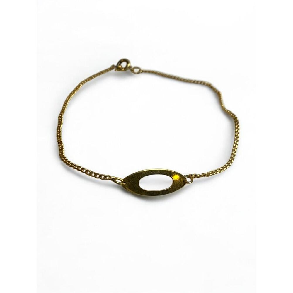 Vintage Delicate Goldtone Chain‎ Bracelet 8 Inch Spring Clasp